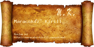 Maracskó Kirill névjegykártya